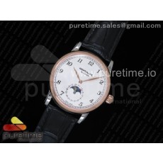 몽블랑 스타 레거시 썬앤문 로즈골드콤비 화이트다이얼 가죽스트랩 Star Legacy Moonphase 42 mm SS White Dial RG Bezel on Black Leather Strap MIYOTA 9015