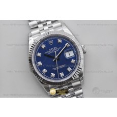VS공장 롤렉스 데이저스트 36 텐포인트 블루다이얼 플루티드베젤 쥬빌레브레이슬릿 10p DateJust 36 SS 126234 VSF 1:1 Best Edition 904L Steel Blue Diamonds Dial on Jubilee Bracelet VS3235
