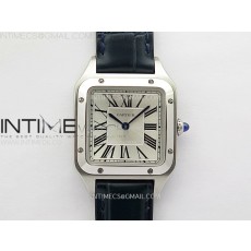 F1공장 까르띠에 산토스 뒤몽 라지 38mm 실버다이얼 블루가죽스트랩  Santos Dumont 38mm SS F1F Best Edition Silver Dial on Blue Leather Strap Quartz
