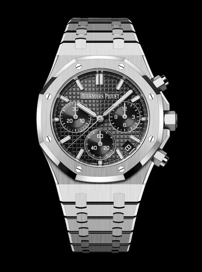 APS공장 오데마피게 로얄오크 크로노그래프 스틸 블랙다이얼 브레이슬릿 Royal Oak Chrono 26240 SS APSF 1:1 Best Edition Black Dial on SS Bracelet SA4401 Super Clone