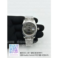 국내배송!! VS공장 롤렉스 데이저스트 41 스틸 슬레이트로만다이얼 쥬빌레브레이슬릿 윔블던 (고유번호 os63)